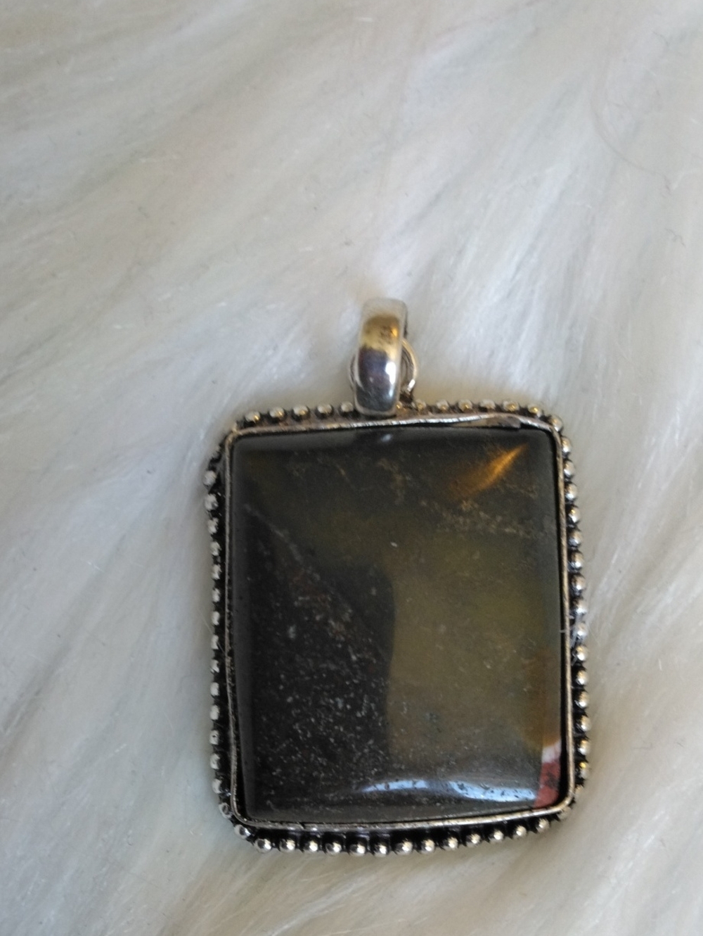 Bloodstone Silver Plated Gemstone Necklace Pendant